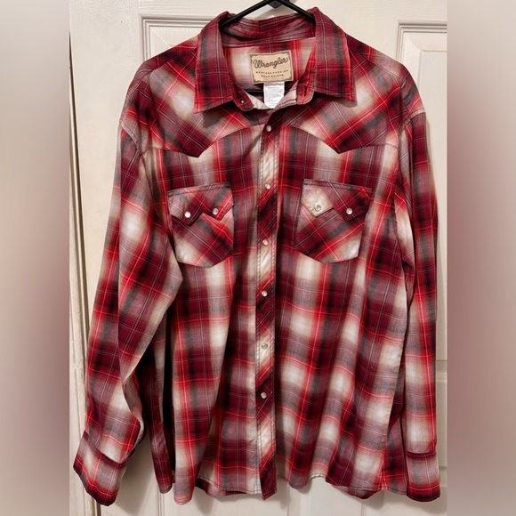 Wrangler Other - 🤠 Wrangler 2XL Red Plaid Button Down Shirt
